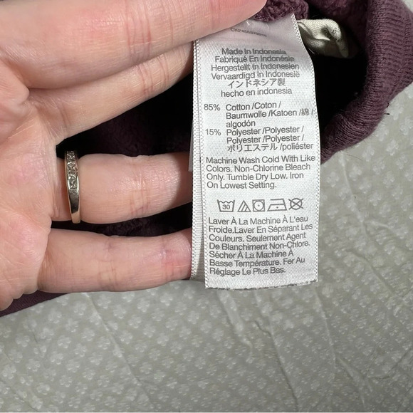 Madewell MWL Purple Betterterry Henley Sweatshirt - Picture 5 of 6